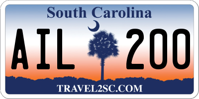 SC license plate AIL200