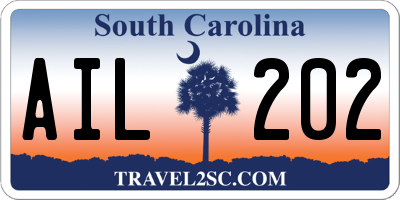 SC license plate AIL202