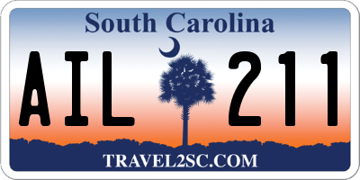 SC license plate AIL211
