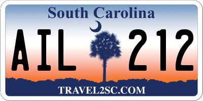 SC license plate AIL212