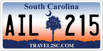 SC license plate AIL215