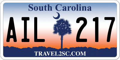 SC license plate AIL217