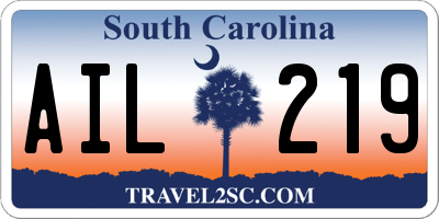 SC license plate AIL219