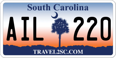 SC license plate AIL220