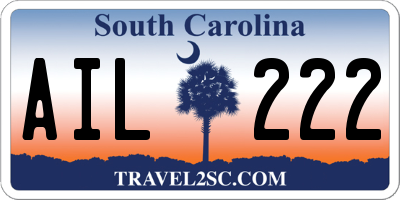 SC license plate AIL222