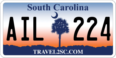 SC license plate AIL224