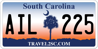 SC license plate AIL225