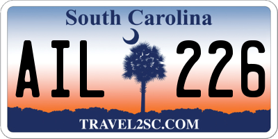 SC license plate AIL226