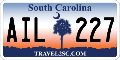 SC license plate AIL227