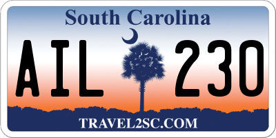 SC license plate AIL230