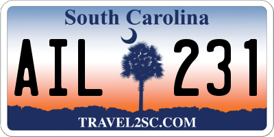 SC license plate AIL231