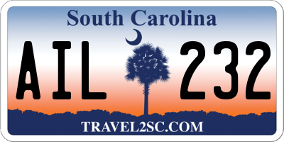 SC license plate AIL232