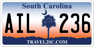 SC license plate AIL236