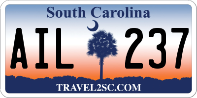 SC license plate AIL237
