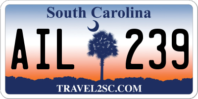 SC license plate AIL239