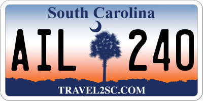 SC license plate AIL240