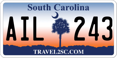 SC license plate AIL243