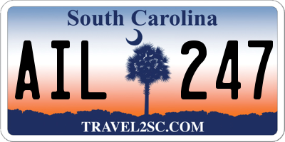 SC license plate AIL247