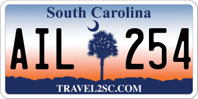 SC license plate AIL254