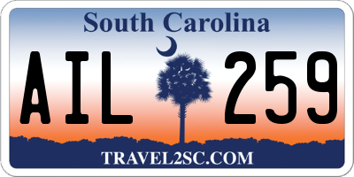 SC license plate AIL259