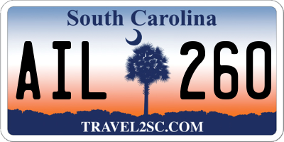 SC license plate AIL260