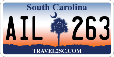 SC license plate AIL263