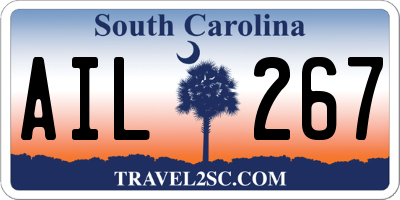 SC license plate AIL267