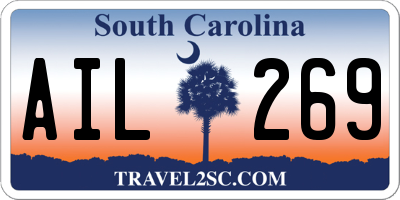 SC license plate AIL269