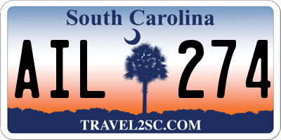 SC license plate AIL274