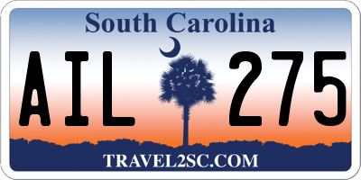 SC license plate AIL275