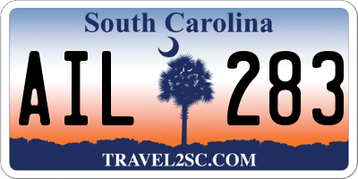 SC license plate AIL283