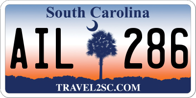 SC license plate AIL286