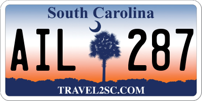 SC license plate AIL287