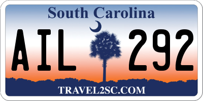 SC license plate AIL292
