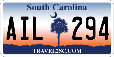 SC license plate AIL294