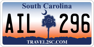 SC license plate AIL296