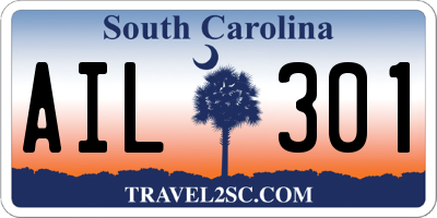 SC license plate AIL301