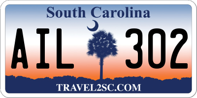 SC license plate AIL302