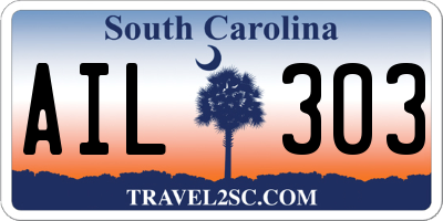 SC license plate AIL303