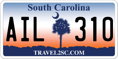 SC license plate AIL310