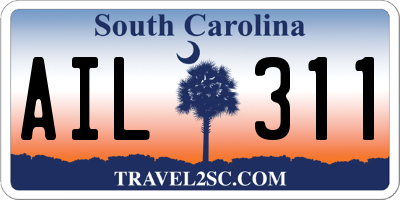SC license plate AIL311