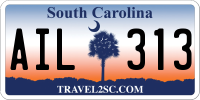 SC license plate AIL313