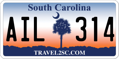 SC license plate AIL314