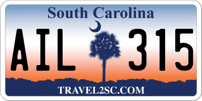 SC license plate AIL315