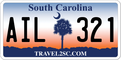 SC license plate AIL321