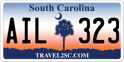 SC license plate AIL323