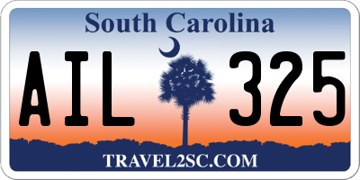 SC license plate AIL325