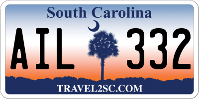 SC license plate AIL332