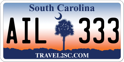 SC license plate AIL333