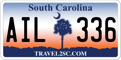 SC license plate AIL336